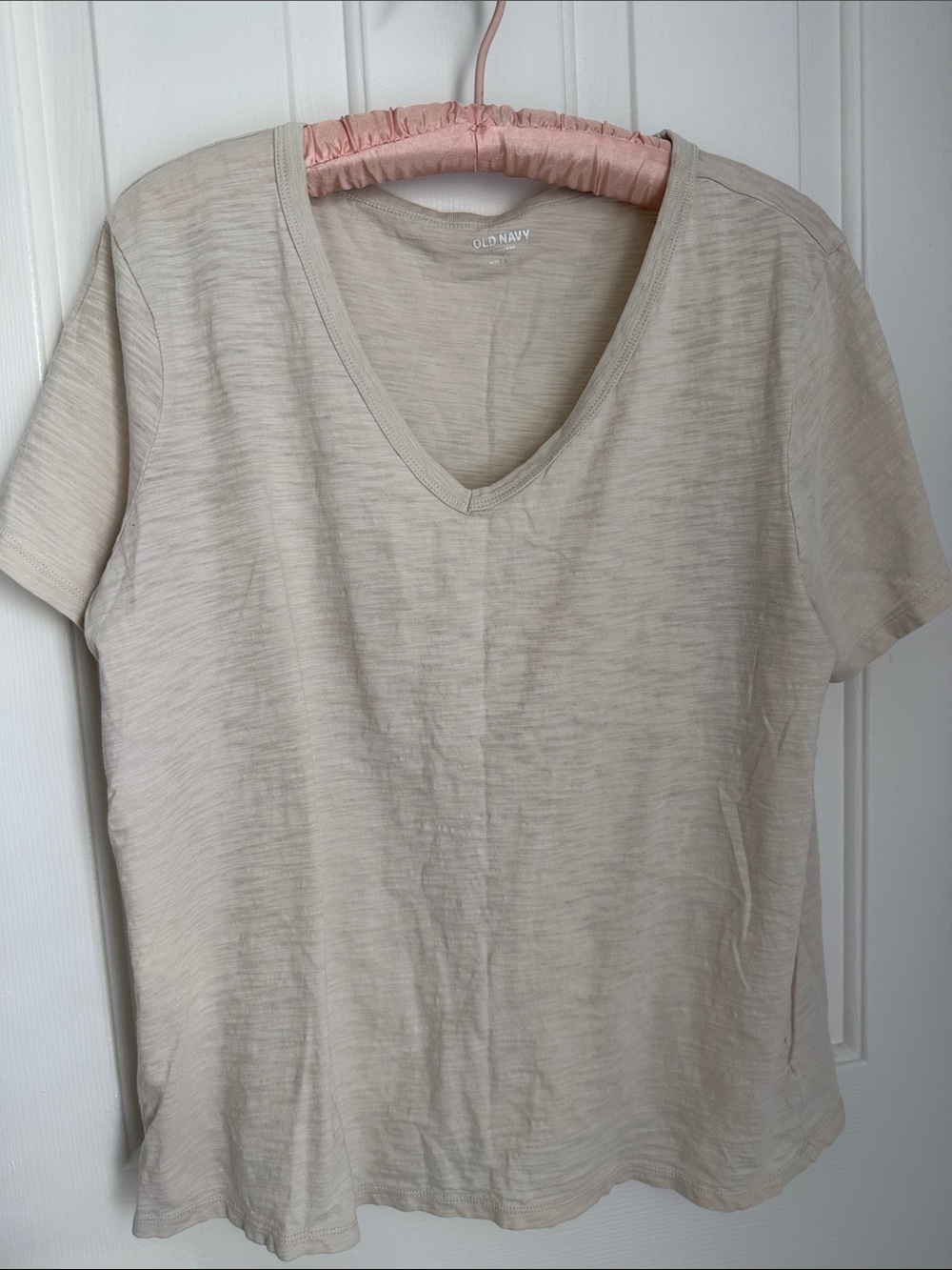 Old Navy Women's Short-Sleeve V-Neck Tee in Beige